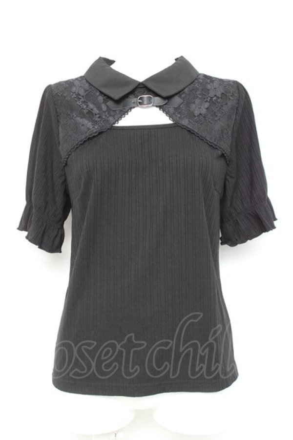 画像1: axes femme / ベルト付リブトップス F 黒 Y-26-02-17-025-AX-TO-SZ-ZY (1)