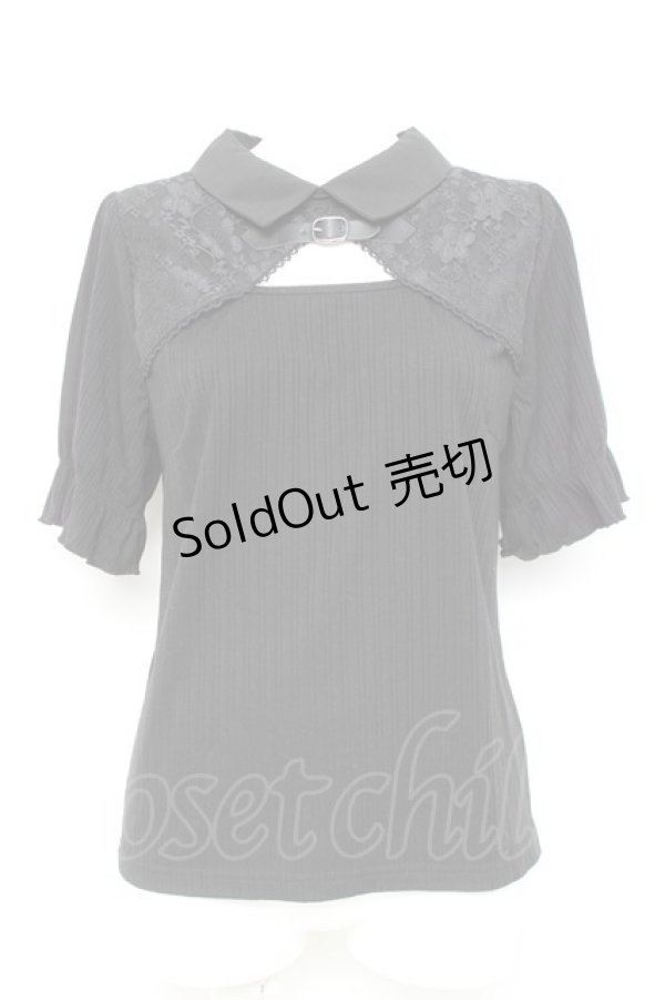 画像1: axes femme / ベルト付リブトップス F 黒 Y-26-02-17-025-AX-TO-SZ-ZY (1)