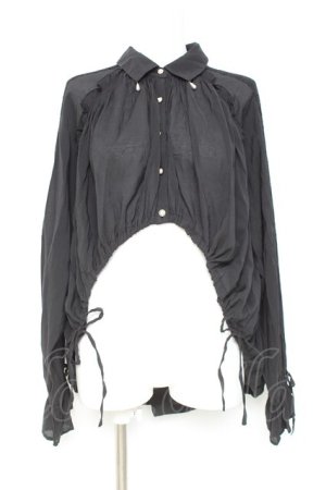 画像: axes femme / イレヘム×ボリュームシャツ F 黒 Y-26-02-19-025-AX-BL-SZ-ZY