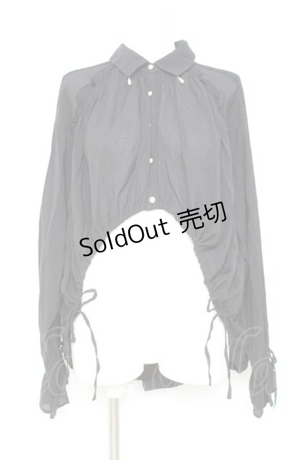 画像1: axes femme / イレヘム×ボリュームシャツ F 黒 Y-26-02-19-025-AX-BL-SZ-ZY (1)