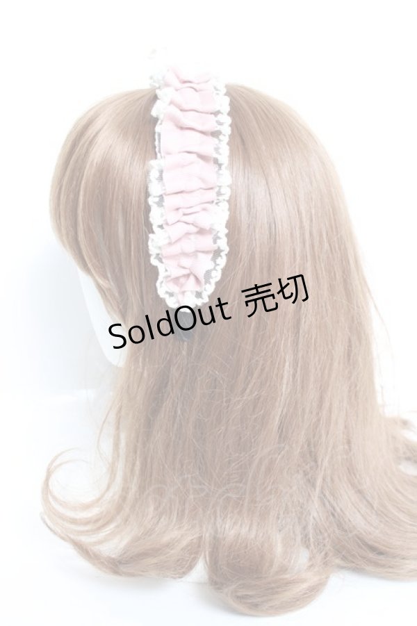 画像2: m petit by misako / TT*AMレースカチューシャ  中桃 Y-26-02-19-005-LO-AC-SZ-ZT639-F004 (2)