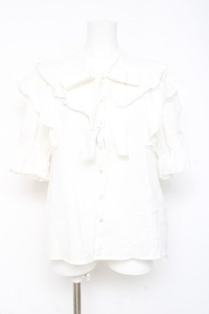 画像: axes femme / リボンデザインコットンブラウス F 白 Y-26-02-19-027-AX-BL-SZ-ZY