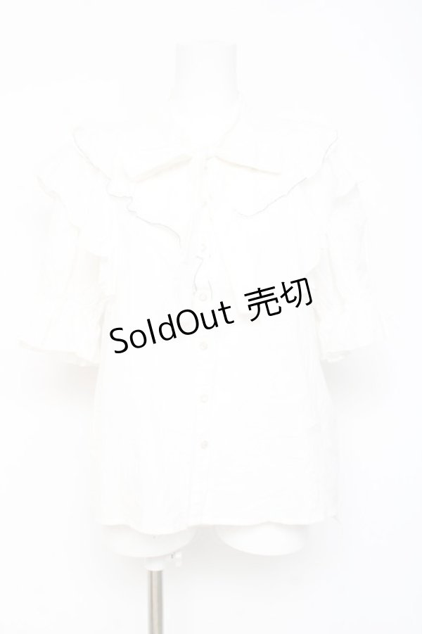 画像1: axes femme / リボンデザインコットンブラウス F 白 Y-26-02-19-027-AX-BL-SZ-ZY (1)