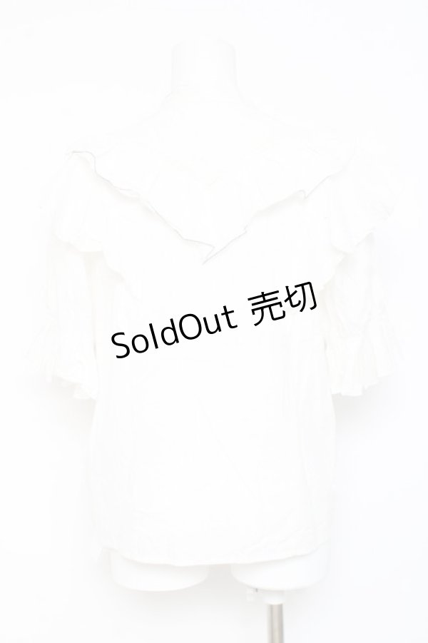 画像2: axes femme / リボンデザインコットンブラウス F 白 Y-26-02-19-027-AX-BL-SZ-ZY (2)