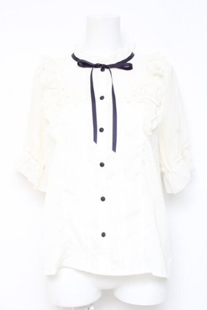 画像: axes femme / 肩フリルブラウス M 生成り Y-26-02-19-029-AX-BL-SZ-ZY