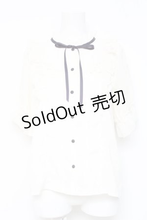 画像: axes femme / 肩フリルブラウス M 生成り Y-26-02-19-029-AX-BL-SZ-ZS