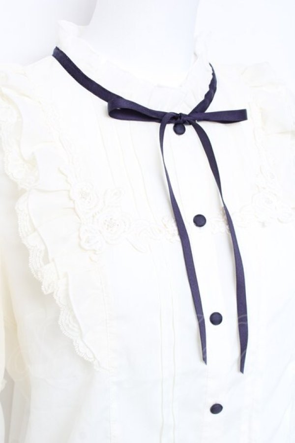 画像3: axes femme / 肩フリルブラウス M 生成り Y-26-02-19-029-AX-BL-SZ-ZY (3)