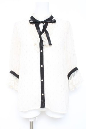 画像: axes femme POETIQUE / ラメドット楊柳ブラウス  生成り Y-26-02-19-031-AX-BL-SZ-ZY