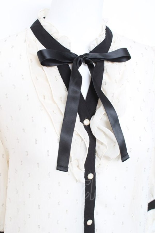 画像3: axes femme POETIQUE / ラメドット楊柳ブラウス  生成り Y-26-02-19-031-AX-BL-SZ-ZY (3)