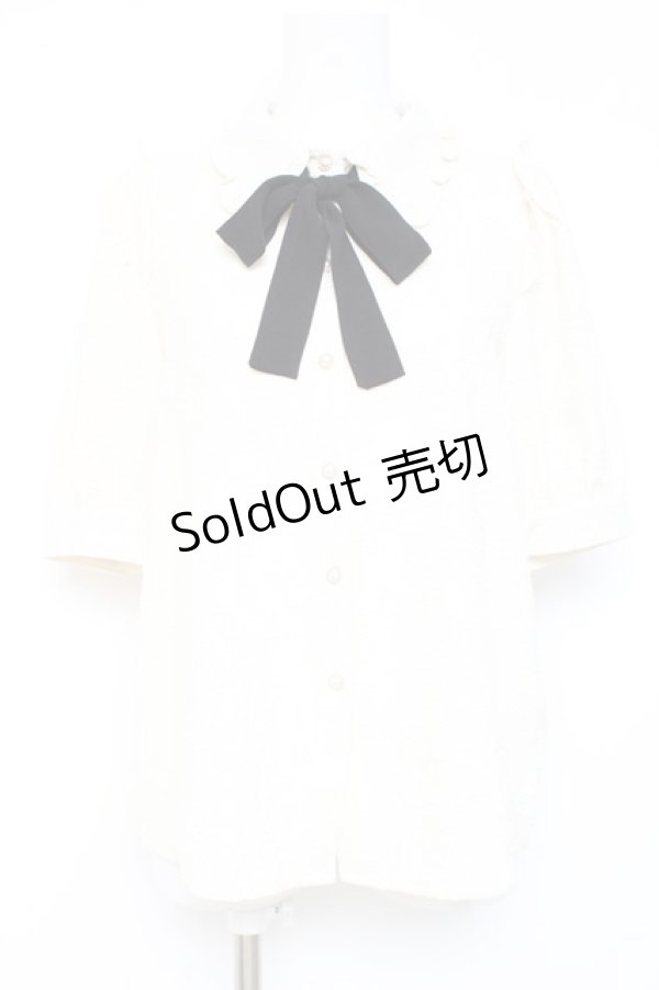 画像1: axes femme POETIQUE / ローズふくれジャガードブラウス M 生成り Y-26-02-19-032-AX-BL-SZ-ZS (1)