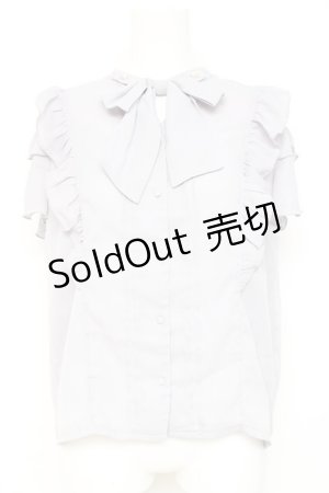 画像: axes femme POETIQUE / 2wayボウタイブラウス  ブルーグレー Y-26-02-19-034-AX-BL-SZ-ZY