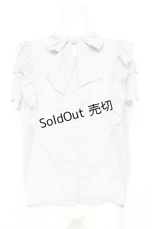 画像1: axes femme POETIQUE / 2wayボウタイブラウス  ブルーグレー Y-26-02-19-034-AX-BL-SZ-ZY (1)