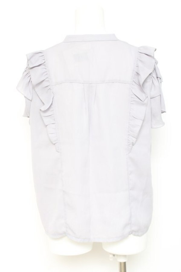 画像2: axes femme POETIQUE / 2wayボウタイブラウス  ブルーグレー Y-26-02-19-034-AX-BL-SZ-ZY (2)