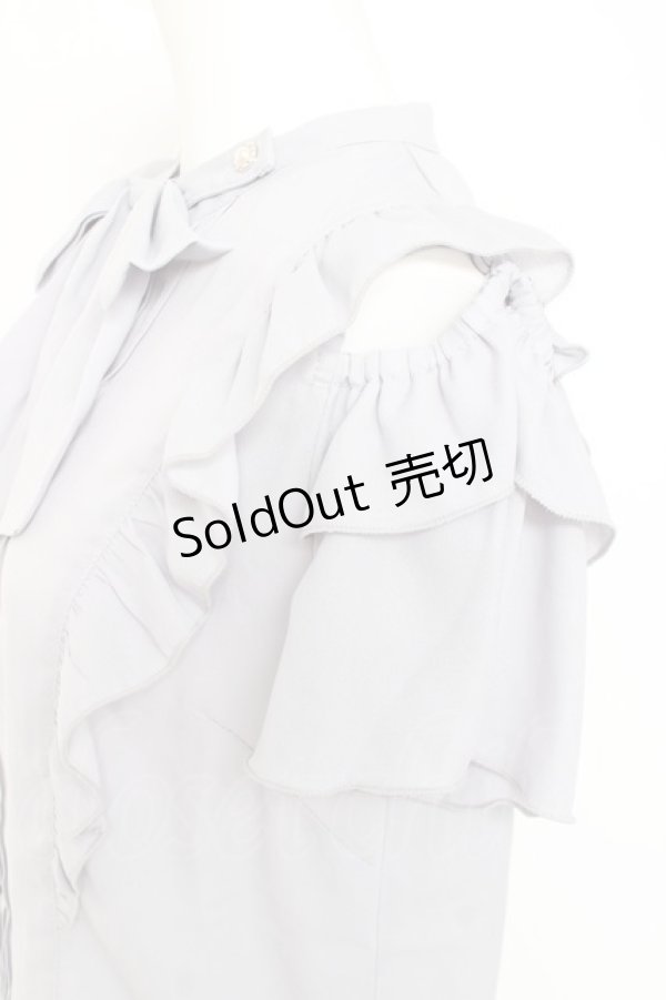 画像3: axes femme POETIQUE / 2wayボウタイブラウス  ブルーグレー Y-26-02-19-034-AX-BL-SZ-ZY (3)