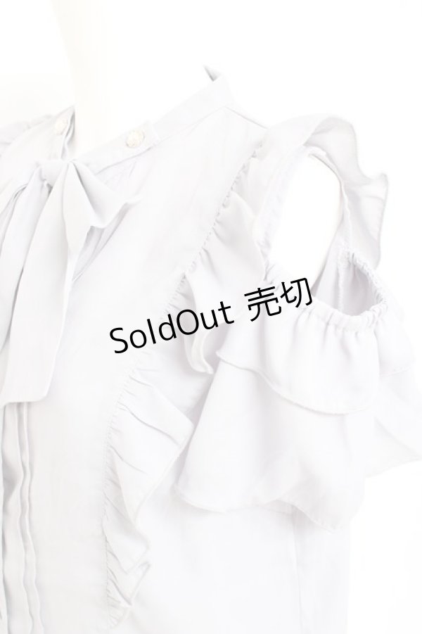 画像4: axes femme POETIQUE / 2wayボウタイブラウス  ブルーグレー Y-26-02-19-034-AX-BL-SZ-ZY (4)