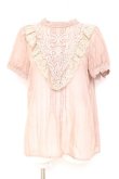 画像1: axes femme / モチーフレース付きブラウス M 淡ピンク Y-26-02-19-036-AX-BL-SZ-ZY (1)
