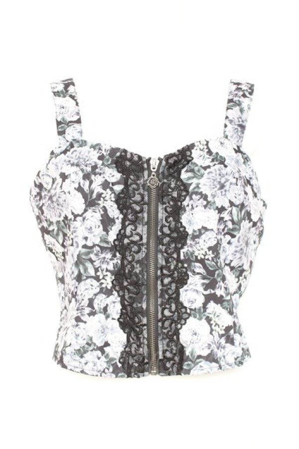 画像1: axes femme / フルールPTジップ付ビスチェ F 黒 Y-26-02-19-037-AX-TO-SZ-ZY (1)