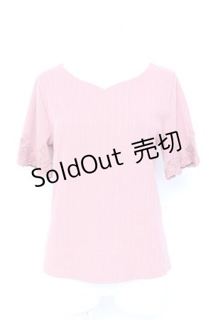 画像: axes femme / バックレースアップリブプルオーバー M ピンク Y-26-02-19-040-AX-TO-SZ-ZS