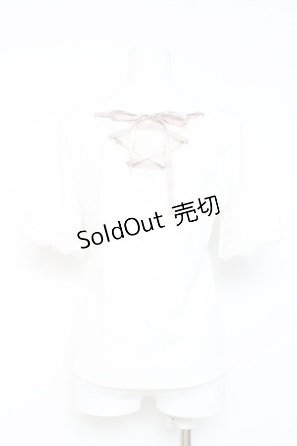 画像2: axes femme / バックレースアップリブプルオーバー M 白 Y-26-02-19-041-AX-TO-SZ-ZY (2)