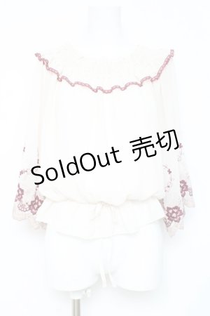 画像: axes femme / 刺繍入りオフショルブラウス M 生成り Y-26-02-19-043-AX-TO-SZ-ZY