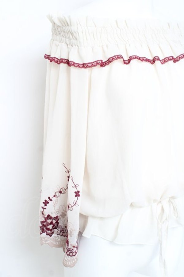 画像3: axes femme / 刺繍入りオフショルブラウス M 生成り Y-26-02-19-043-AX-TO-SZ-ZY (3)