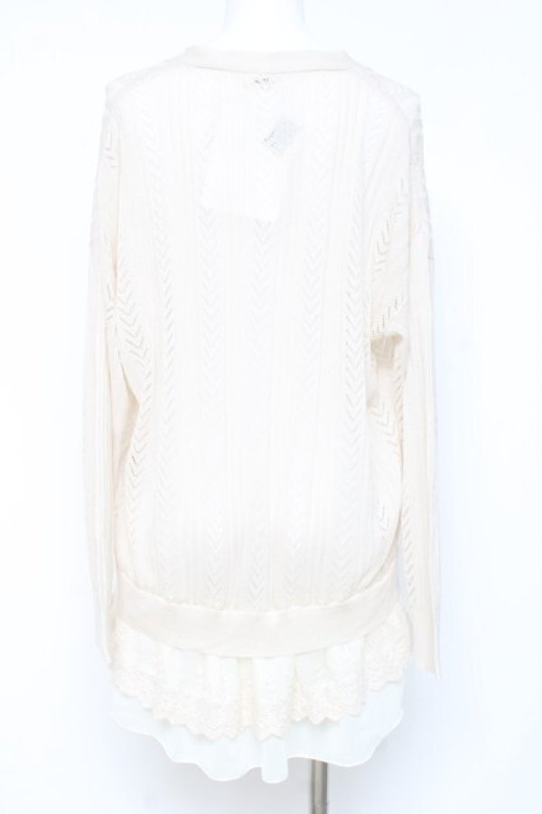 画像2: axes femme / 透かしニットカーディガン M 生成り Y-26-02-19-045-AX-TO-SZ-ZY (2)