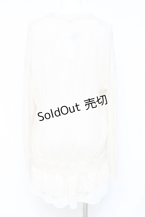 画像2: axes femme / 透かしニットカーディガン M 生成り Y-26-02-19-045-AX-TO-SZ-ZY (2)