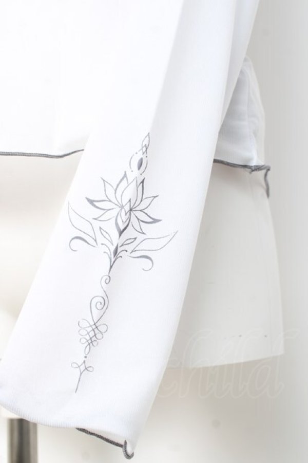 画像3: axes femme POETIQUE / ロータスタトゥー風シアープルオーバー M 白 Y-26-02-19-052-AX-TO-SZ-ZY (3)