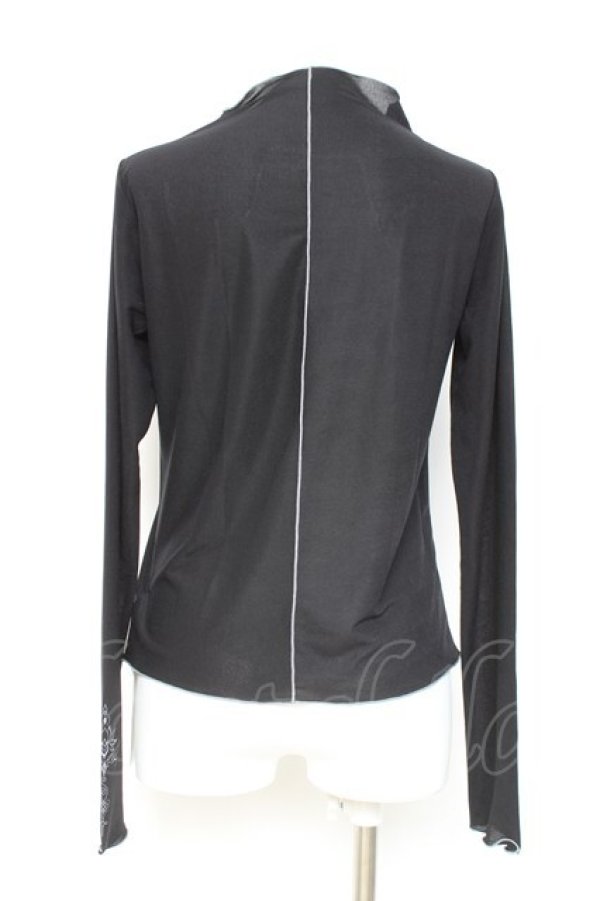 画像2: axes femme POETIQUE / ロータスタトゥー風シアープルオーバー M 黒 Y-26-02-19-053-AX-TO-SZ-ZY (2)