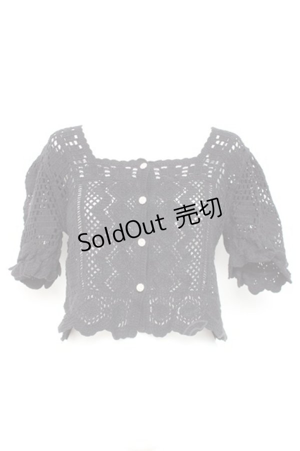 画像1: axes femme POETIQUE / ケミカルレースショートカーディガン  黒 Y-26-02-19-054-AX-TO-SZ-ZY (1)