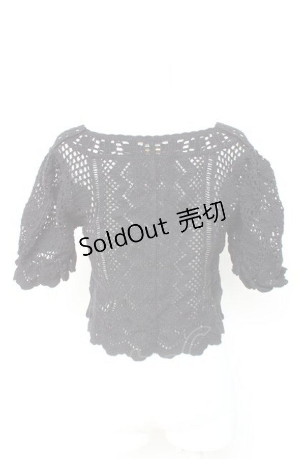 画像2: axes femme POETIQUE / ケミカルレースショートカーディガン  黒 Y-26-02-19-054-AX-TO-SZ-ZY (2)