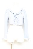 画像1: axes femme POETIQUE / フリルクロップドカットカーディガン  サックス Y-26-02-19-056-AX-TO-SZ-ZY (1)