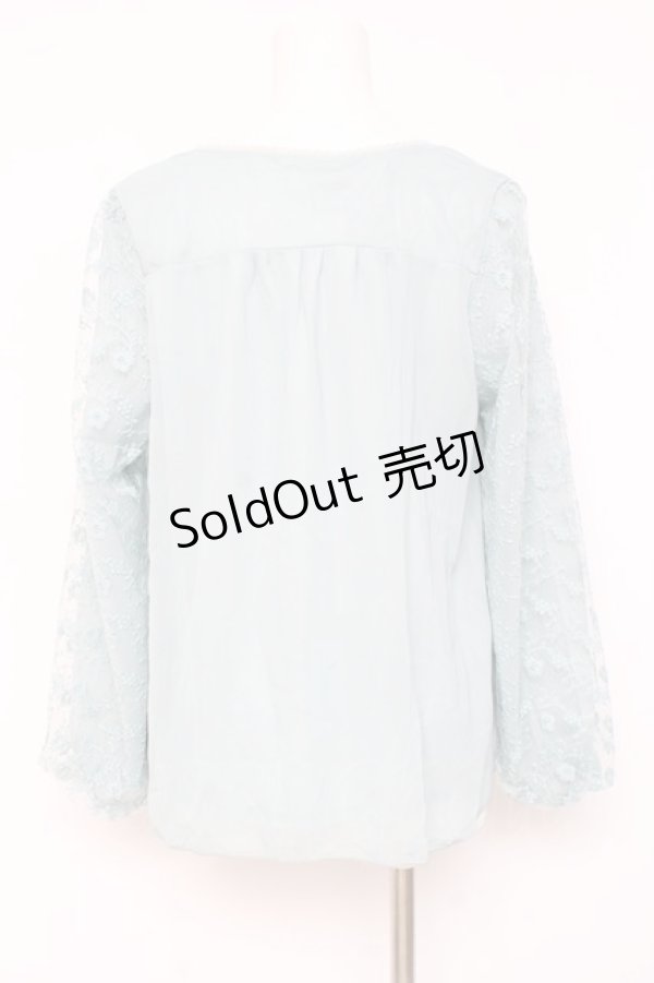 画像2: axes femme / パール金具付袖レースプルオーバー M グリーン Y-26-02-19-057-AX-TO-SZ-ZS (2)