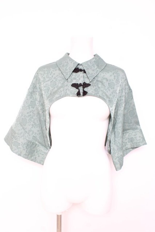 画像1: axes femme / チャイナ釦ショートボレロブラウス F グリーン Y-26-02-19-058-AX-TO-SZ-ZY (1)