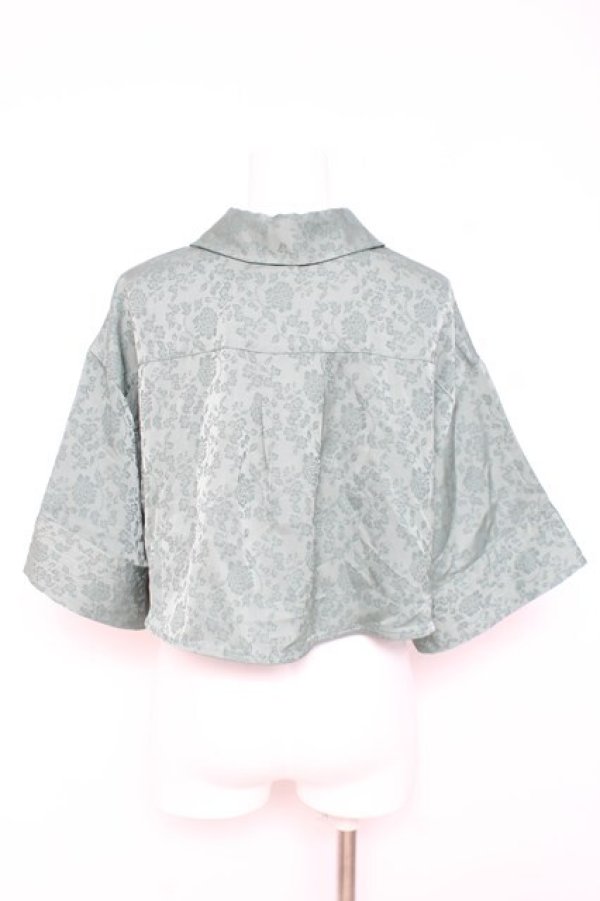 画像2: axes femme / チャイナ釦ショートボレロブラウス F グリーン Y-26-02-19-058-AX-TO-SZ-ZY (2)