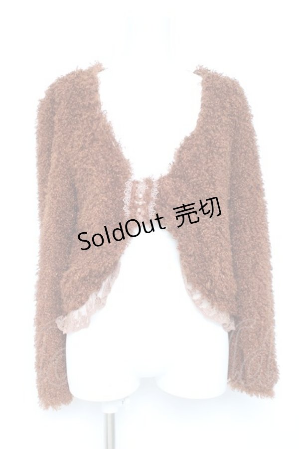 画像1: axes femme / リボン形ファーボレロ M 茶 Y-26-02-19-059-AX-TO-SZ-ZT390 (1)