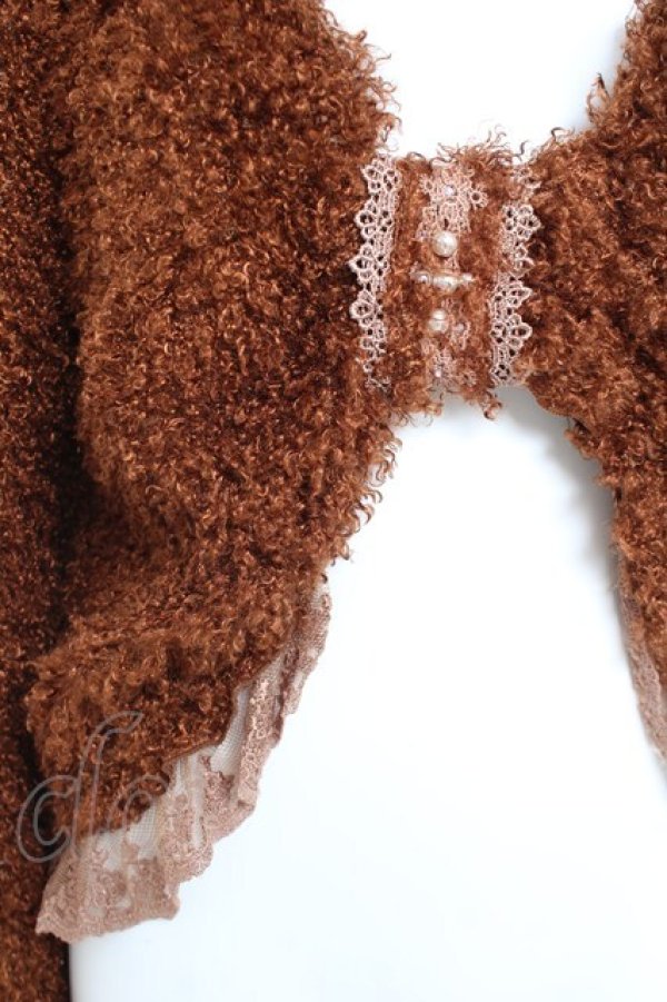 画像3: axes femme / リボン形ファーボレロ M 茶 Y-26-02-19-059-AX-TO-SZ-ZY (3)