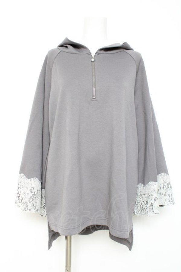 画像1: axes femme / 花粉ガード付きジップポンチョ F グレー Y-26-02-19-061-AX-TO-SZ-ZY (1)