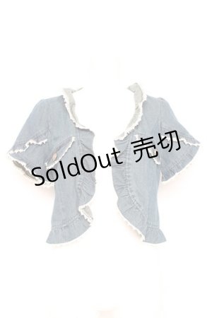 画像: axes femme / デニム風ボレロ M ブルー Y-26-02-19-062-AX-TO-SZ-ZY