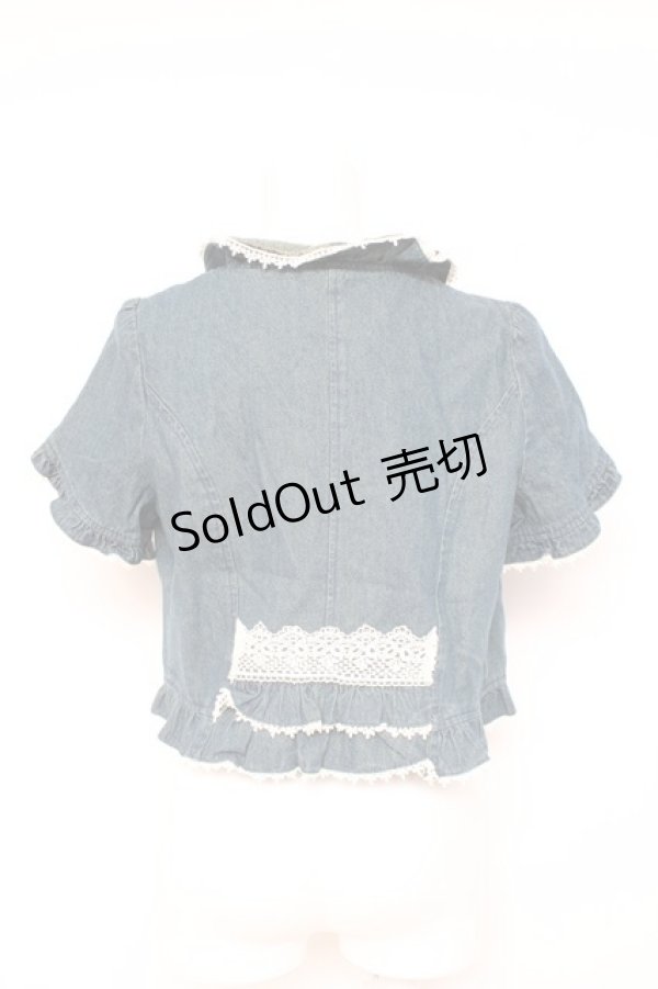 画像2: axes femme / デニム風ボレロ M ブルー Y-26-02-19-062-AX-TO-SZ-ZY (2)