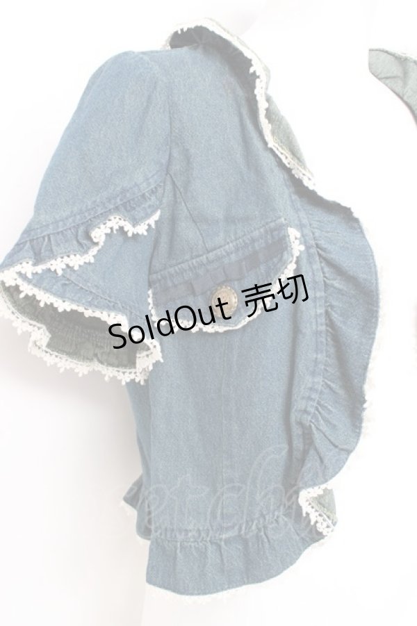 画像3: axes femme / デニム風ボレロ M ブルー Y-26-02-19-062-AX-TO-SZ-ZY (3)