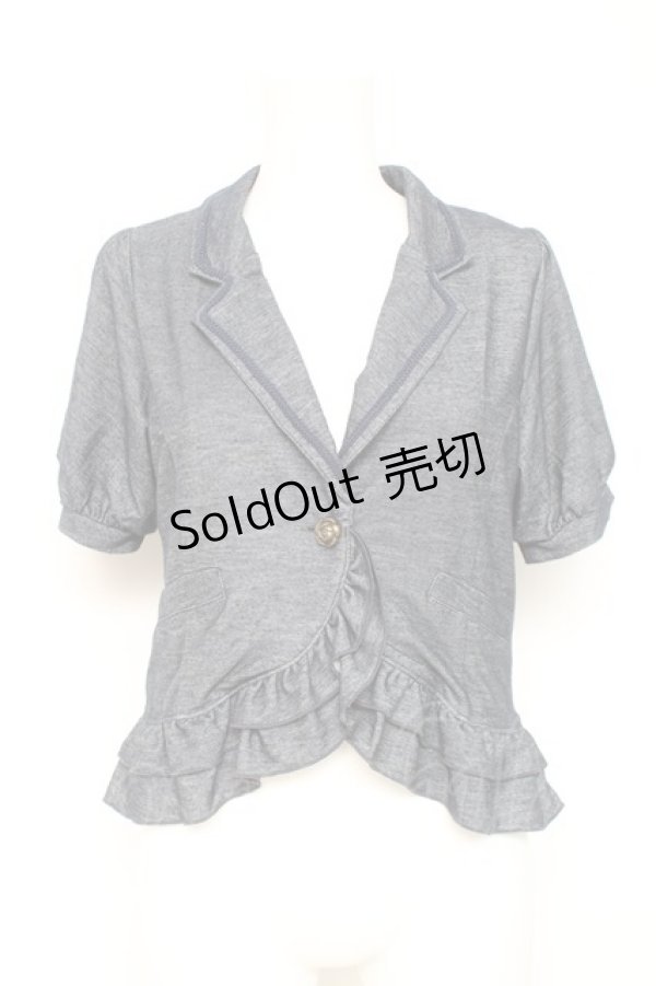 画像1: axes femme / ブレード使い半袖ジャケット M 紺 Y-26-02-19-063-AX-JA-SZ-ZY (1)