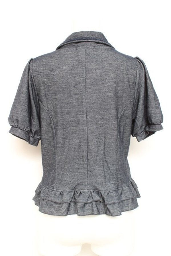 画像2: axes femme / ブレード使い半袖ジャケット M 紺 Y-26-02-19-063-AX-JA-SZ-ZY (2)