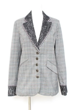 画像: axes femme / グレンチェックテーラードジャケット M グレー Y-26-02-19-065-AX-JA-SZ-ZY