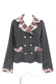 画像1: axes femme POETIQUE / チェック使バックフリルジャケット M 黒. Y-26-02-19-066-AX-JA-SZ-ZY (1)
