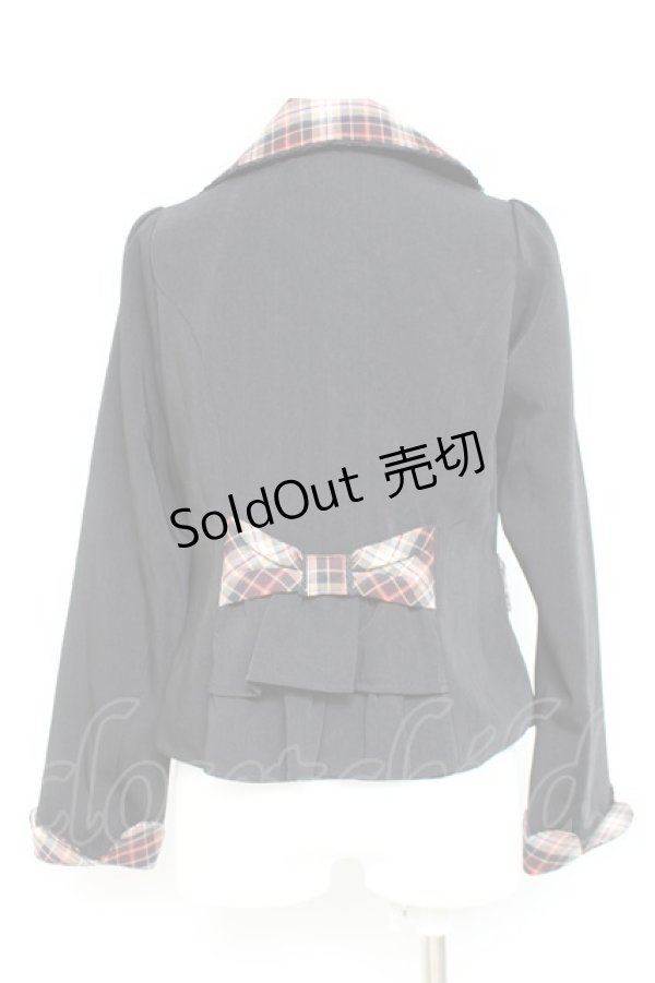 画像2: axes femme POETIQUE / チェック使バックフリルジャケット M 黒. Y-26-02-19-066-AX-JA-SZ-ZY (2)