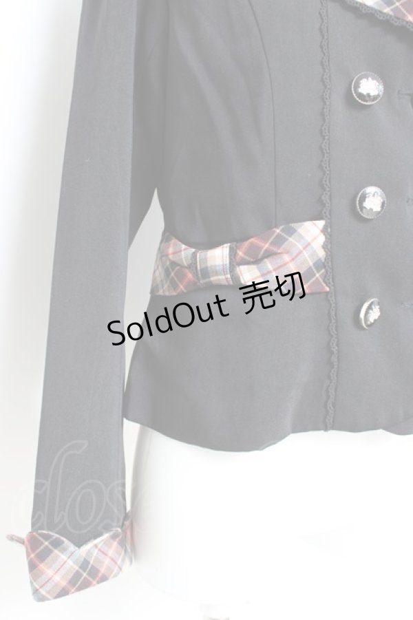 画像3: axes femme POETIQUE / チェック使バックフリルジャケット M 黒. Y-26-02-19-066-AX-JA-SZ-ZY (3)