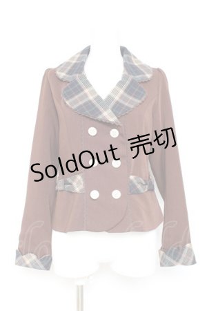 画像: axes femme POETIQUE / チェック使バックフリルジャケット M 茶 Y-26-02-19-067-AX-JA-SZ-ZY