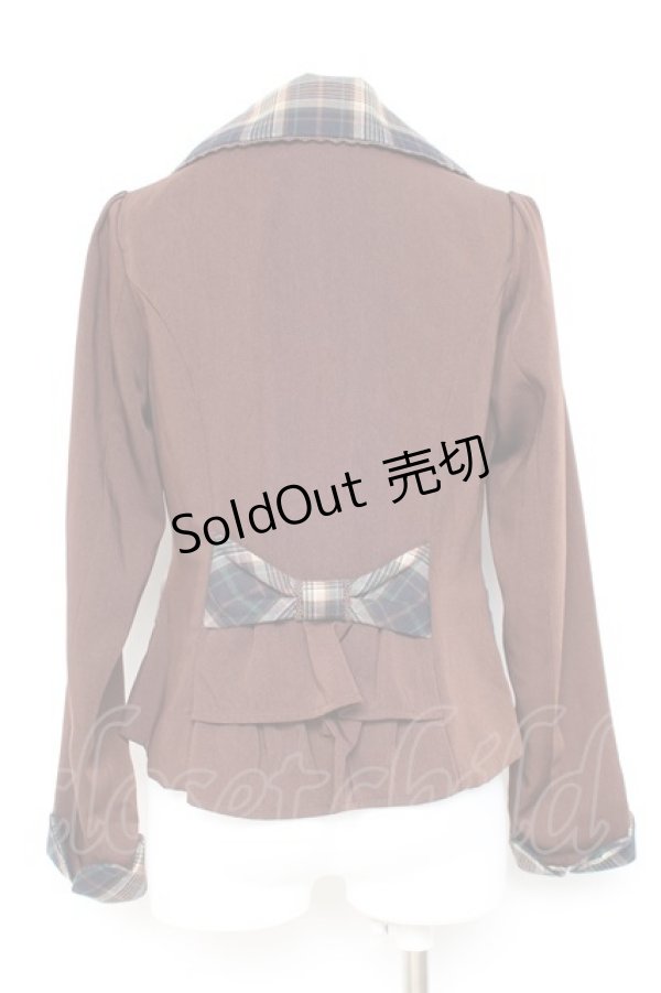 画像2: axes femme POETIQUE / チェック使バックフリルジャケット M 茶 Y-26-02-19-067-AX-JA-SZ-ZY (2)