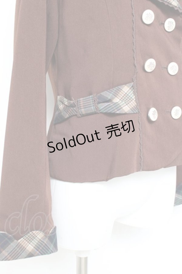 画像3: axes femme POETIQUE / チェック使バックフリルジャケット M 茶 Y-26-02-19-067-AX-JA-SZ-ZY (3)